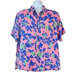 Big Dogs California Native Vtg 90s Grape Vine Vineyard Hawaiian Shirt Men Size L